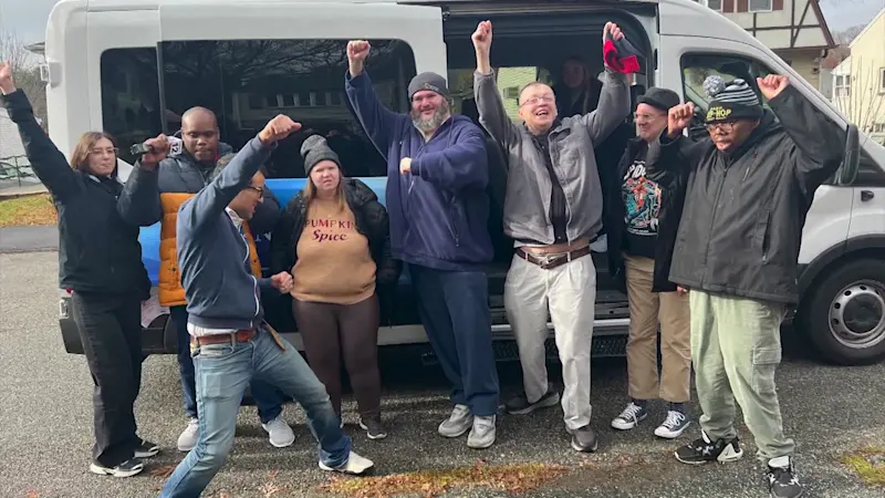 Story image: Special-needs adults cruise Suffern spreading joy, delivering meals