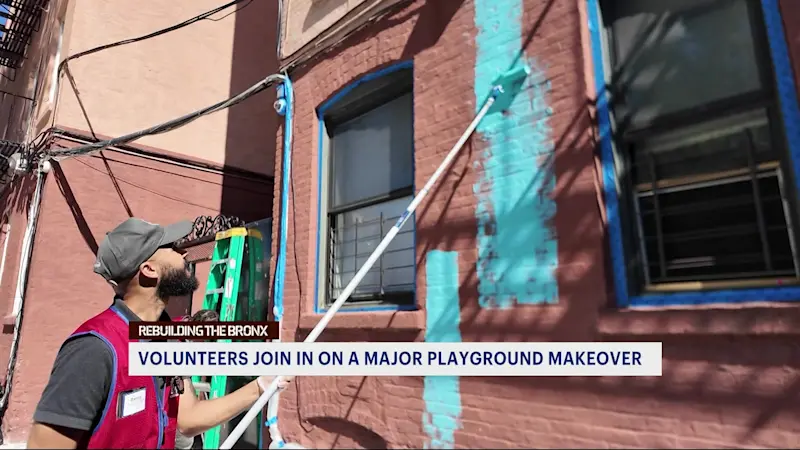 Story image: Volunteers and Lowe’s team up to build playground in the Bronx