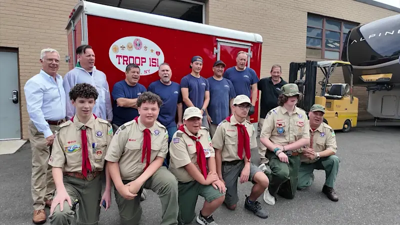 Story image: Boy Scout Troop 151 receives fully restored trailer after previous one was stolen in Islip