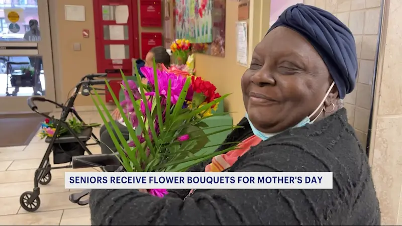 Story image: Student delivers flower bouquets to seniors ahead of Mother's Day 