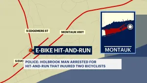Police: Man arrested in Montauk hit-and-run that left e-bike riders hurt