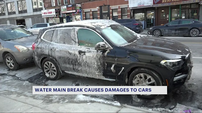 Story image: Boerum Hill water main break causes severe damage to vehicles