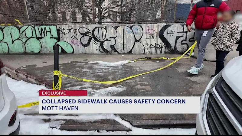 Story image:  Exclusive: Mott Haven residents frustrated over collapsed sidewalk forcing pedestrians into street