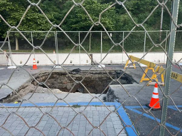 Story image: Crews to begin repairing sinkhole that ripped through Hoboken waterfront walkway