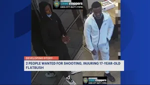 NYPD releases photos of 2 suspects wanted in connection to shooting of teen in Flatbush