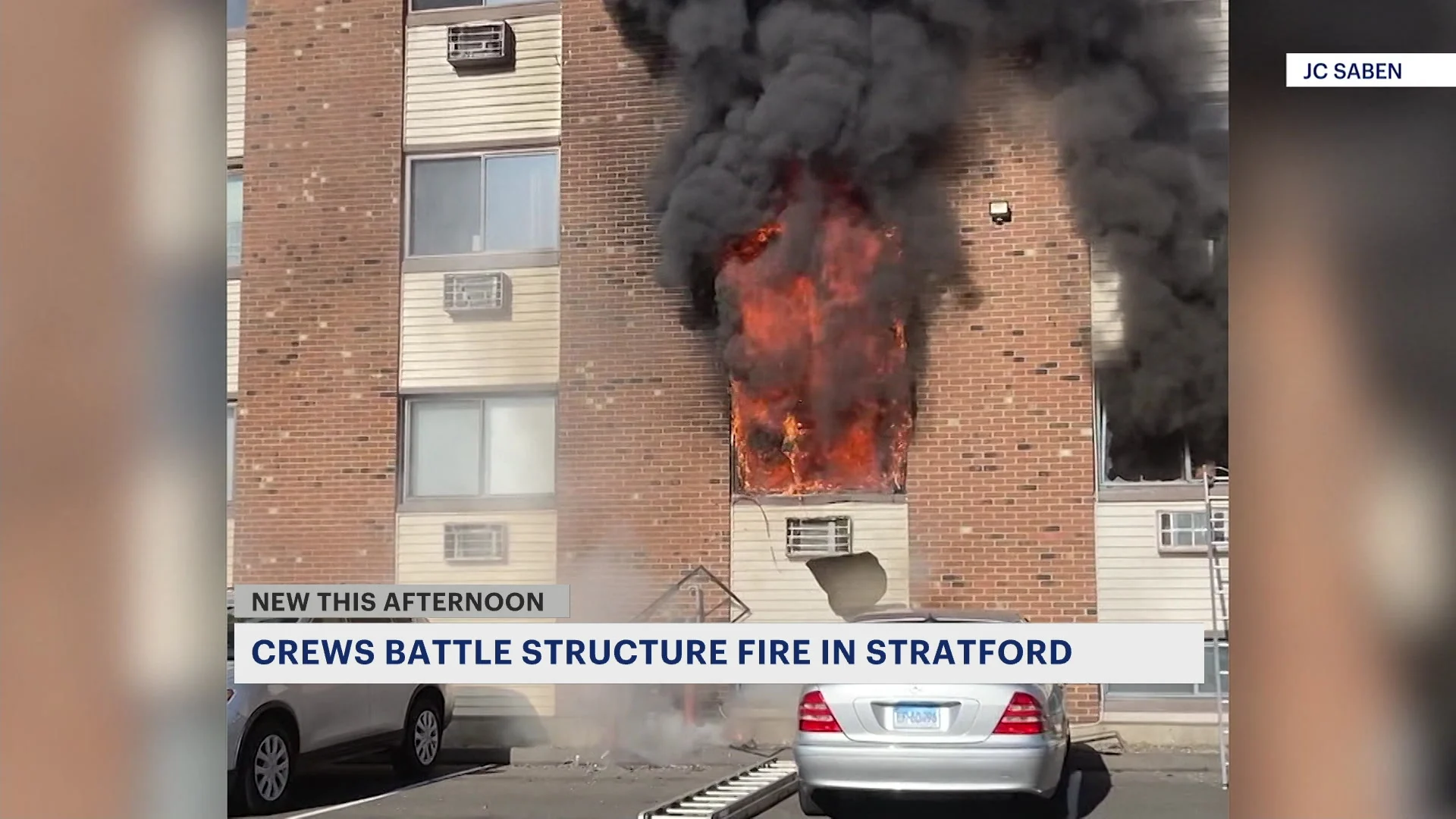  Caught on camera: Fire billows from Stratford apartment building