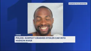 Englewood police chase ends with stolen car crash into Hudson River; Brooklyn man arrested