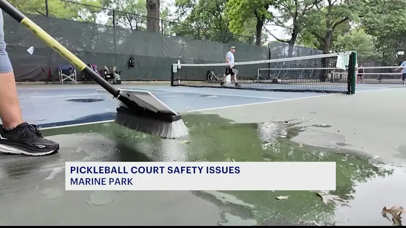 Story image: Marine Park pickleball players say new courts are already falling apart 2 years after their unveiling