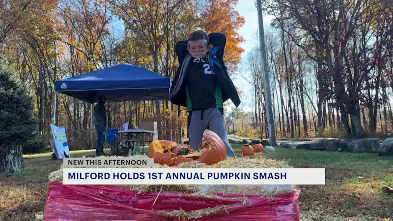 Story image: Milford holds pumpkin smash to reduce waste and increase composting 