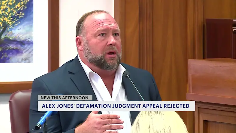Story image: Supreme Court rejects Alex Jones’ appeal of $1.4 billion defamation judgment in Sandy Hook shooting