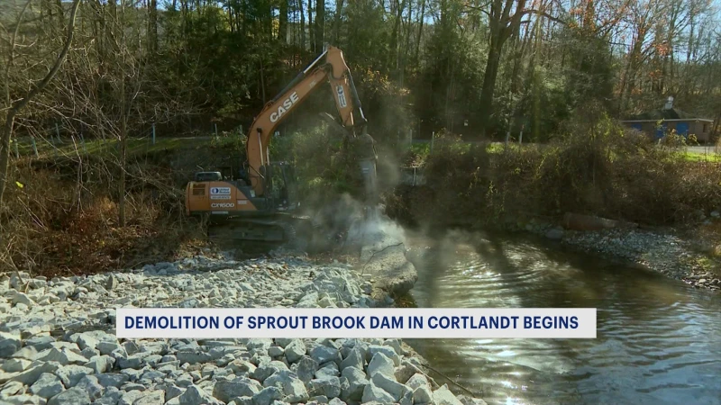 Story image: Demolition of Sprout Brook Dam underway