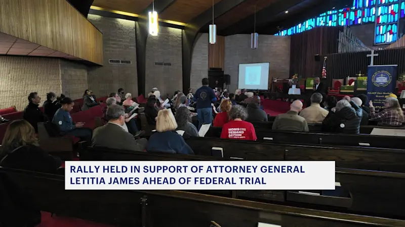 Story image: New Rochelle holds rally in support of NY AG Letitia James ahead of federal trial