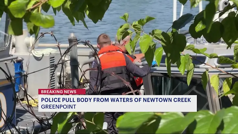 Story image: Police: Male pulled from the water at Newtown Creek in Greenpoint