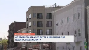 Official: Tenant hospitalized, 40 people displaced by Newark apartment building fire