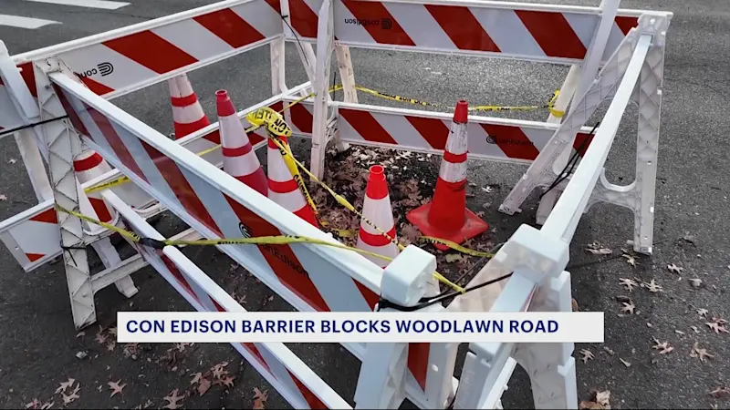 Story image: ‘It backs up all the traffic all the way down,’ Barrier blocks Woodlawn roadway