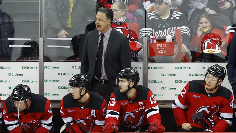 Story image: Devils GM Tom Fitzgerald says Travis Green is part of his search for a new coach