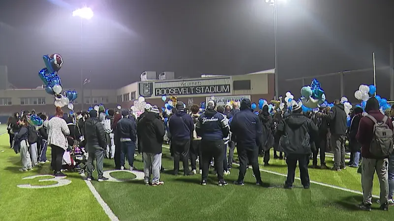 Story image: Community gathers to release balloons in honor of brothers killed in Newark crash