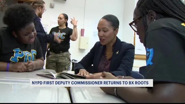 NYPD'S 1st deputy commissioner visits with students, staff at her former Bronx high school