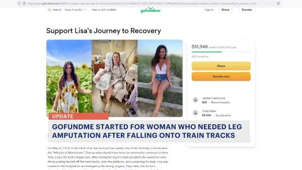 GoFundMe campaign raises thousands for Morristown woman who lost leg after falling on train tracks