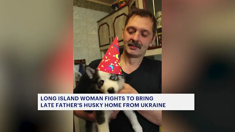 Story image: Huntington woman working to get her dad's Husky to the US from Ukraine following father's death