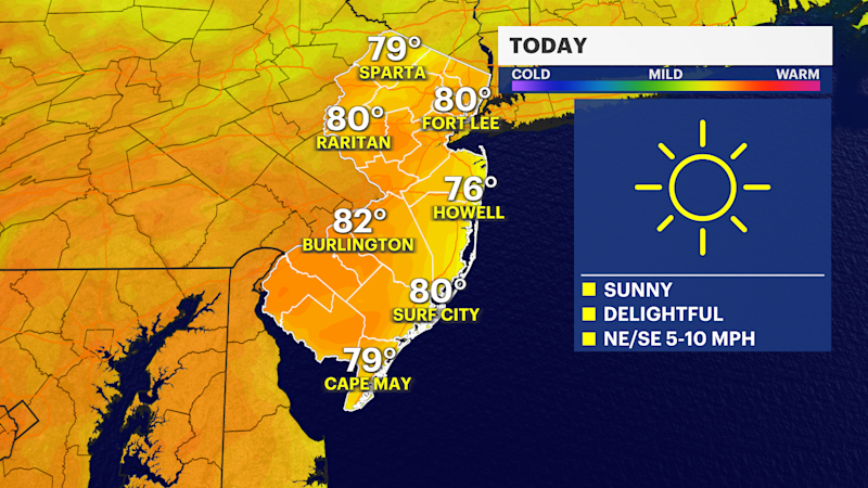 Story image: Sunny, warm and pleasant day in New Jersey