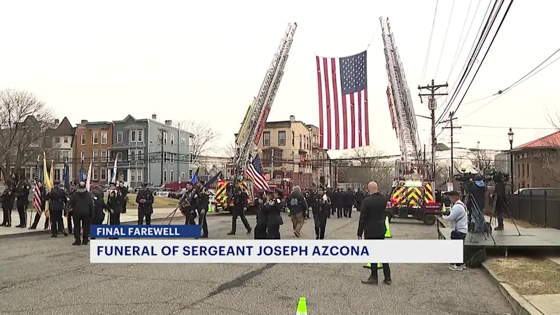 Story image: Grief and fear collide at funeral for Police Sgt. Joseph Azcona in Newark