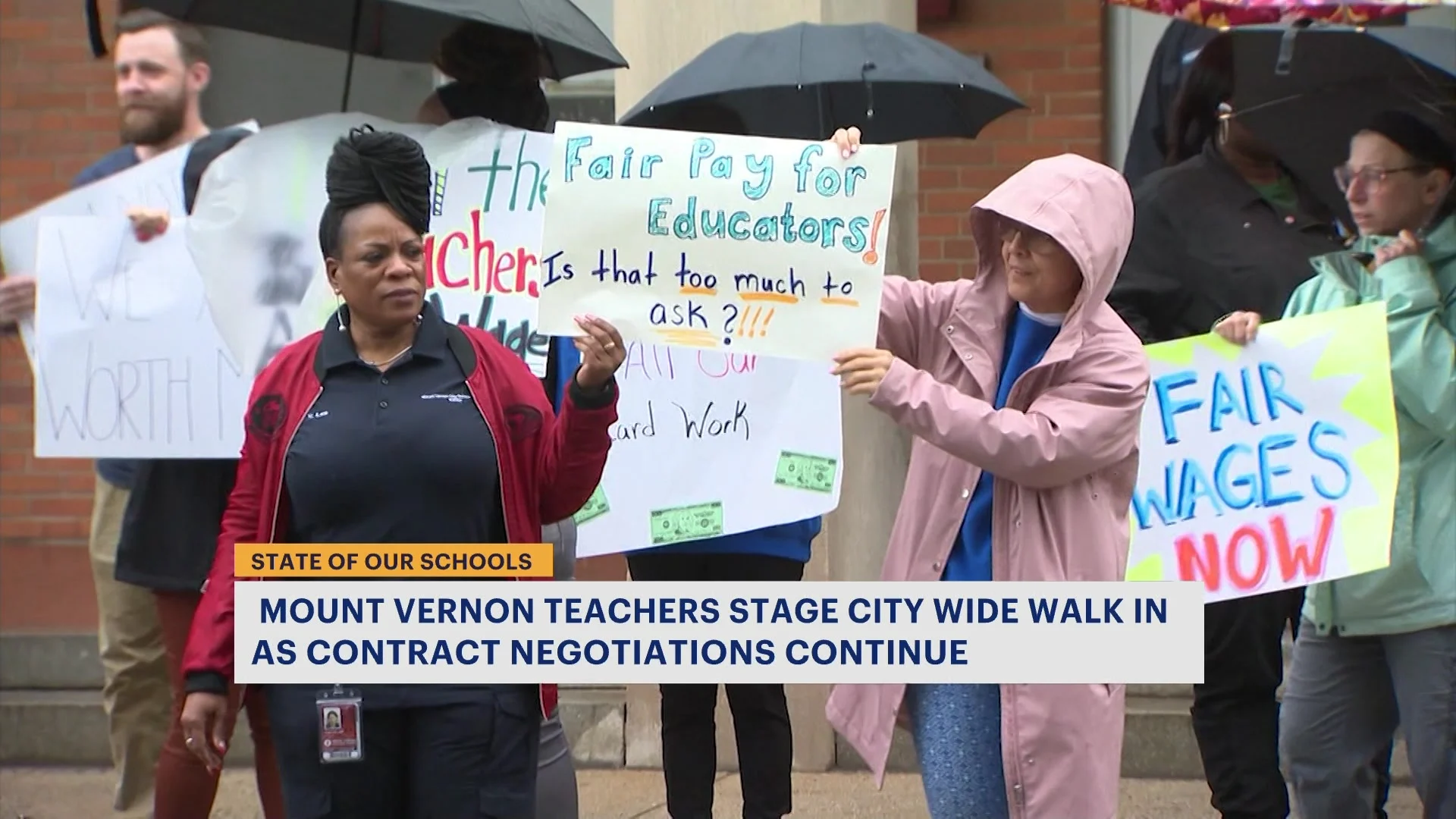 Mount Vernon teachers demand contract negotiations with ‘We mean business’ walk-in protest