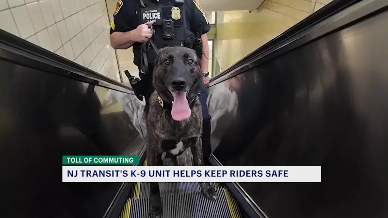 Story image: Toll of Commuting: Inside look at NJ Transit’s K-9 unit