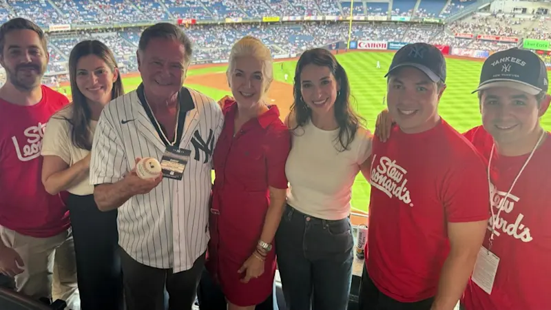 Story image: Stew Leonard Jr. honors late son with ceremonial first pitch at Yankees game