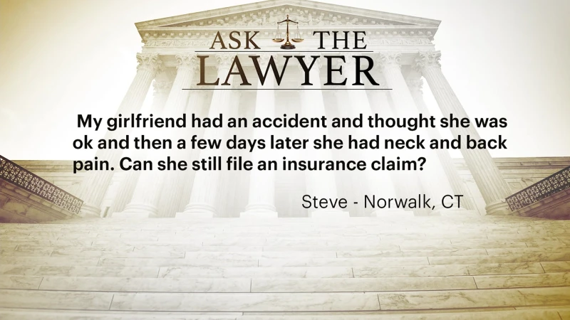 Story image: Ask the Lawyer: Can she still file an insurance claim?