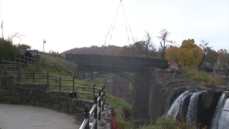 Story image: Paterson Great Falls gets new pedestrian bridge installed