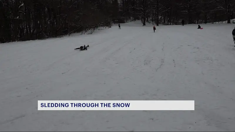 Story image: Snow aftermath: Riverdale’s Ewen Park a popular spot for sledders