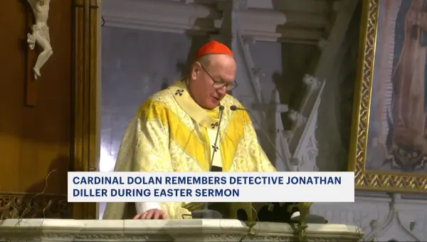 Cardinal Timothy Dolan honors memory of fallen NYPD detective during Easter sermon