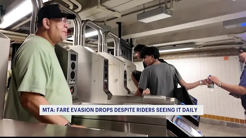 Story image: MTA reports fare evasions dropping, despite riders seeing it daily