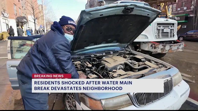 Story image: Chaos and frustration for Bedford Park residents after massive water main break