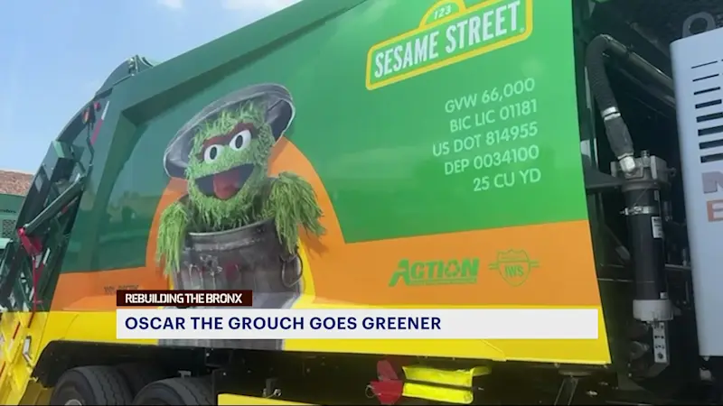 Story image: Action Carting, Oscar the Grouch to promote recycling, clean energy with new all-electric garbage truck