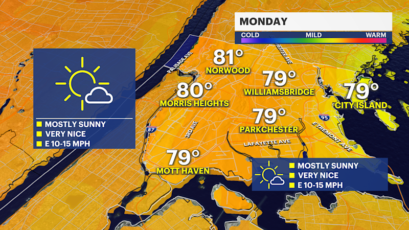 Story image: Pleasant stretch of weather ahead in The Bronx