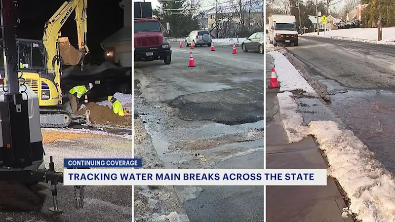 Story image: Crews across New Jersey work on numerous water main breaks