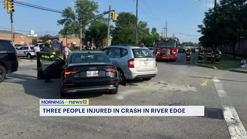 Story image: Crash in Bergen County sends one to hospital, two treated at scene