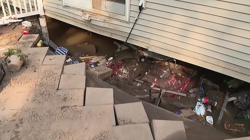 Story image: Flash floods wash away foundation of homes in North Plainfield