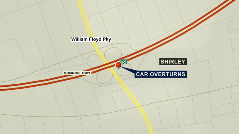Story image: Police: Hampton Bays woman seriously injured in crash on Sunrise Highway