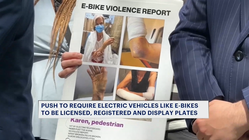 Story image: Advocates rally for ‘Priscilla’s Law,’ calling for stricter e-bike regulations in NYC