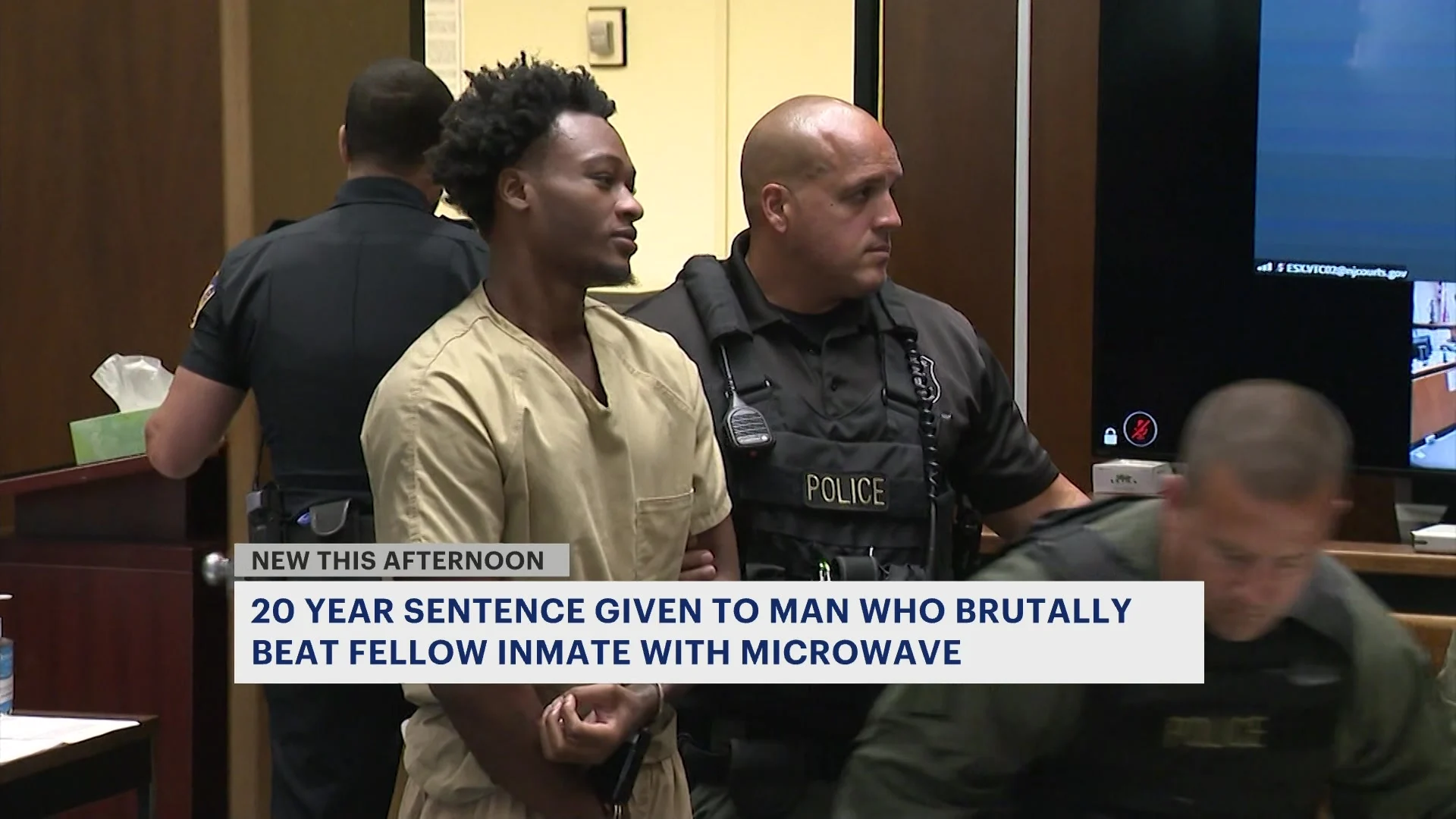 Man sentenced to 20 years for beating inmate with microwave at Essex