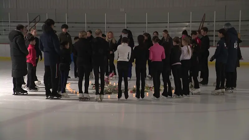 Story image: Ice skating community holds vigil to honor those lost in American Airlines crash