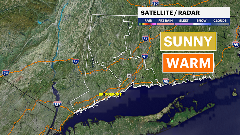 Story image: Sunny before clouds and late-night showers arrive in Connecticut