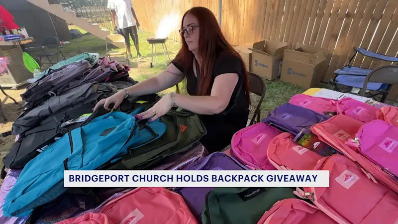 Story image: Bridgeport organizers hold backpack giveaway