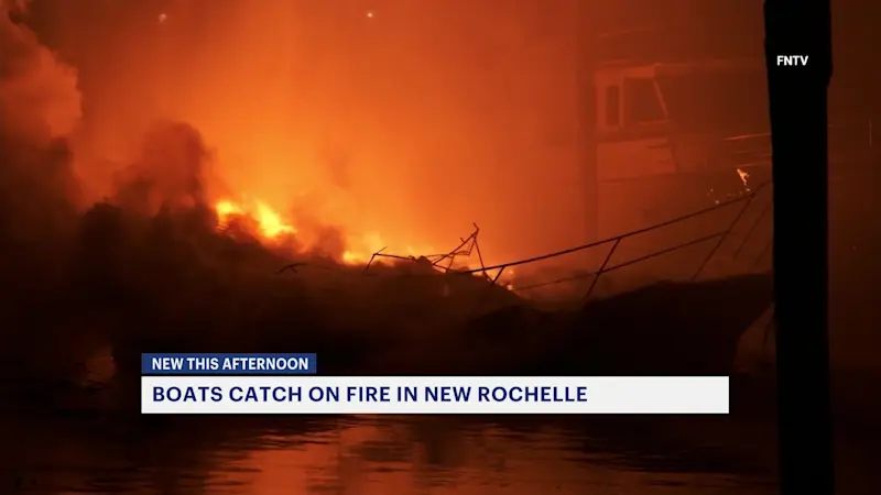 Story image: Fire at New Rochelle marina damages at least 5 boats