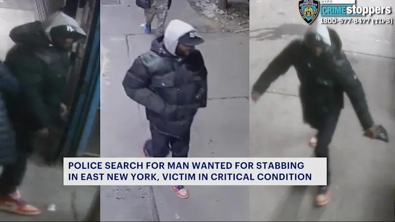 Story image: NYPD: 32-year-old man in critical condition after stabbing in East New York; suspect at large