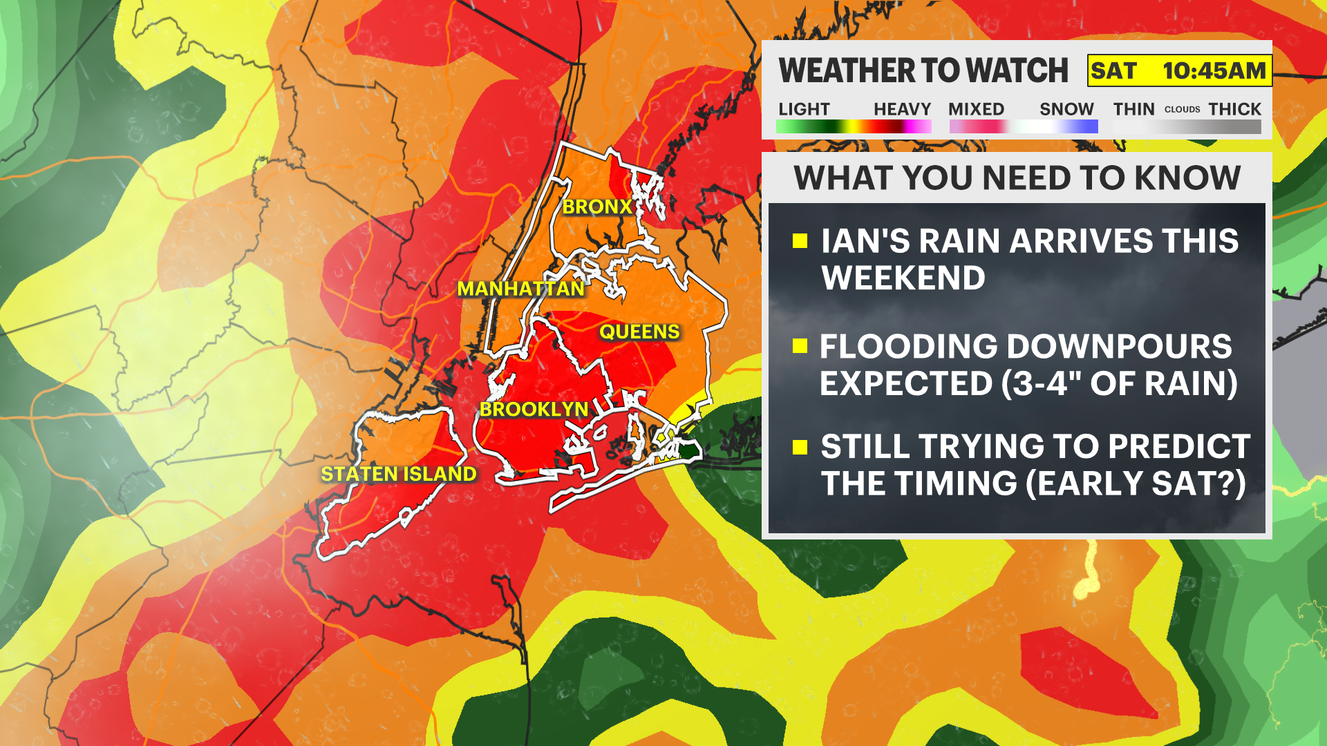 WEATHER TO WATCH Quiet weather through Friday for NYC; downpours for