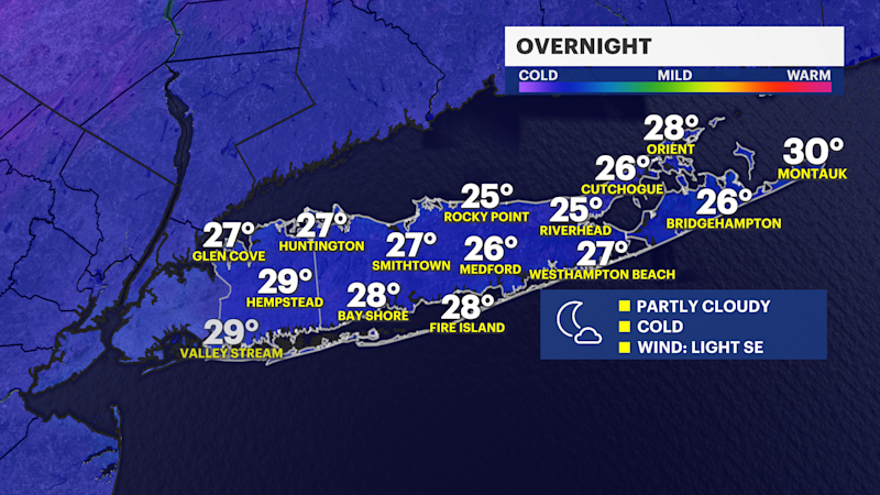 Story image: Cold overnight before a gradual warmup into the weekend with rain chances